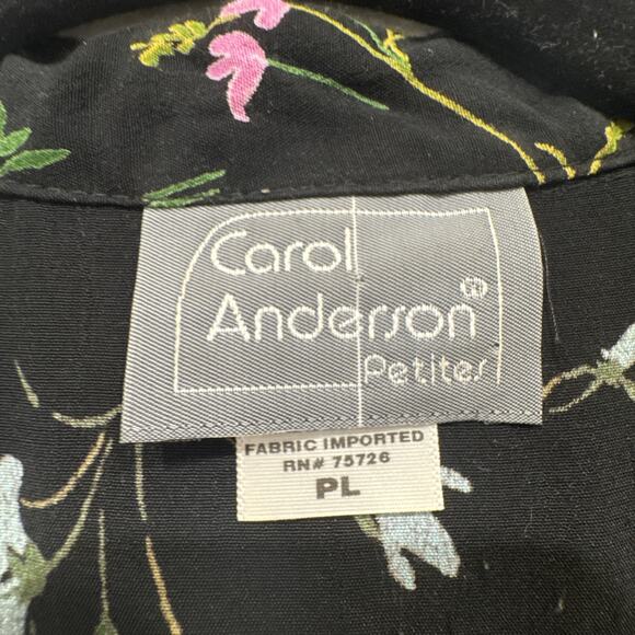 Vintage CAROL ANDERSON 90s Floral Short Sleeve Button Down Maxi Dress Tie Back - Picture 6 of 10